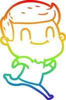 regenbooggradiënt lijntekening cartoon vriendelijke man vector