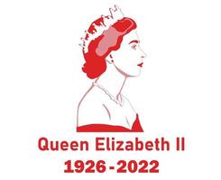 koningin Elizabeth jong gezicht portret rood 1926 2022 Brits Verenigde koninkrijk nationaal Europa land vector illustratie abstract ontwerp