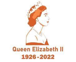 koningin Elizabeth jong gezicht portret oranje 1926 2022 Brits Verenigde koninkrijk nationaal Europa land vector illustratie abstract ontwerp