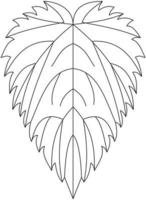 campanula trachelium blad vector icoon zwart en wit