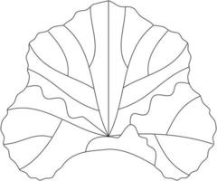 reuma rabarbarum rabarber blad vector icoon zwart en wit