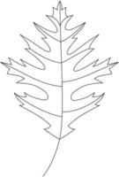 quercus palustris pin eik blad vector icoon zwart en wit