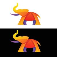 vector logo illustratie olifant helling kleurrijk stijl