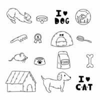 huisdier. reeks van illustraties Aan onderwerp van dier zorg. icoon voor huisdier op te slaan. vector