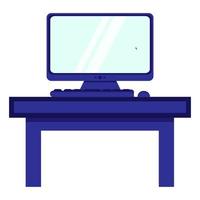 computer bureau icoon in vlak stijl vector