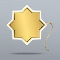 goud sticker. goud sticker etiket bevat leuze van aantal een kwaliteit. gouden mockups vector