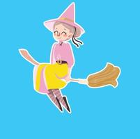 handgetekende platte befana-illustratie vector