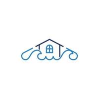 huis Golf oceaan gemakkelijk modern logo vector