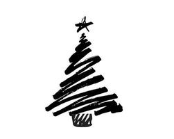 kerstboom handgetekende illustraties. vector. vector