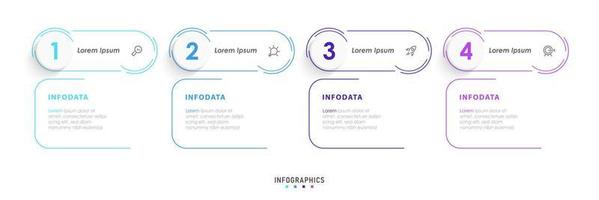 vector infographic labelontwerpsjabloon met pictogrammen en 4 opties of stappen. kan worden gebruikt voor procesdiagram, presentaties, workflowlay-out, banner, stroomschema, infografiek.