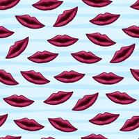naadloos patroon rood lippen vector