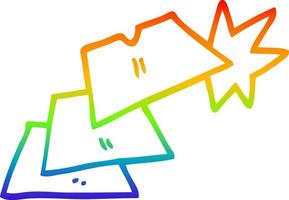 regenbooggradiënt lijntekening cartoon werk mesbladen vector