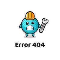 fout 404 met de schattig stekelig bal mascotte vector