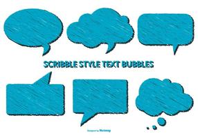 Scribble style speech bubbles vector