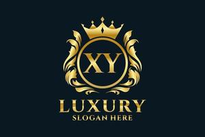 eerste xy brief Koninklijk luxe logo sjabloon in vector kunst voor luxueus branding projecten en andere vector illustratie.
