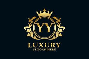 eerste yy brief Koninklijk luxe logo sjabloon in vector kunst voor luxueus branding projecten en andere vector illustratie.