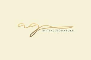 eerste ag brief handtekening logo sjabloon elegant ontwerp logo. hand- getrokken schoonschrift belettering vector illustratie.