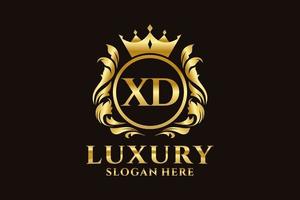 eerste xd brief Koninklijk luxe logo sjabloon in vector kunst voor luxueus branding projecten en andere vector illustratie.