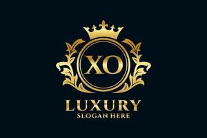 eerste xo brief Koninklijk luxe logo sjabloon in vector kunst voor luxueus branding projecten en andere vector illustratie.