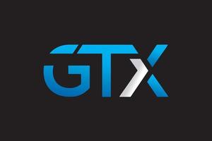 vector grafisch van brief gtx , pijl, modern, blauw helling logo ontwerp