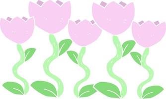 vlak kleur illustratie van bloemen vector