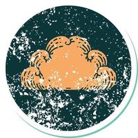 iconisch verontrust sticker tatoeëren stijl beeld van een wolk vector