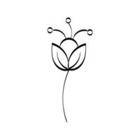 bloemen kunst. bloem tekening met lijn kunst. vector