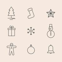 minimaal Kerstmis pictogrammen vector