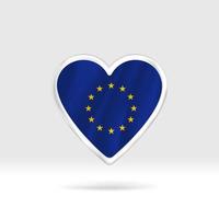hart van Europese unie vlag. zilver knop ster en vlag sjabloon. gemakkelijk bewerken en vector in groepen. nationaal vlag vector illustratie Aan wit achtergrond.