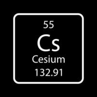 cesium symbool. scheikundig element van het periodiek systeem. vectorillustratie. vector