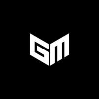 gm brief logo ontwerp met zwart achtergrond in illustrator. vector logo, schoonschrift ontwerpen voor logo, poster, uitnodiging, enz.