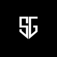 sg brief logo ontwerp met zwart achtergrond in illustrator. vector logo, schoonschrift ontwerpen voor logo, poster, uitnodiging, enz.