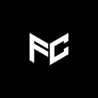 fc brief logo ontwerp met zwart achtergrond in illustrator. vector logo, schoonschrift ontwerpen voor logo, poster, uitnodiging, enz.