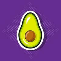 avocado sticker in knal kunst stijl vector
