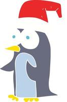 vlak kleur illustratie van Kerstmis pinguïn vector