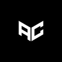 ac brief logo ontwerp met zwart achtergrond in illustrator. vector logo, schoonschrift ontwerpen voor logo, poster, uitnodiging, enz.