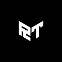rt brief logo ontwerp met zwart achtergrond in illustrator. vector logo, schoonschrift ontwerpen voor logo, poster, uitnodiging, enz.