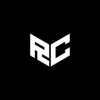 rc brief logo ontwerp met zwart achtergrond in illustrator. vector logo, schoonschrift ontwerpen voor logo, poster, uitnodiging, enz.