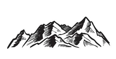 berglandschap, met de hand getekende illustratie vector