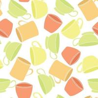 naadloos patroon met kop voor tee en koffie. vector illustratie.