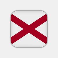 Alabama staat vlag. vector illustratie.