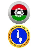 knop net zo een symbool Malawi vlag en kaart Aan een wit achtergrond vector