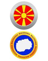 knop net zo een symbool Macedonië vlag en kaart Aan een wit achtergrond vector