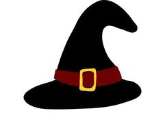 zwart silhouet van halloween heks hoed. ontwerp element voor halloween. vector illustratie