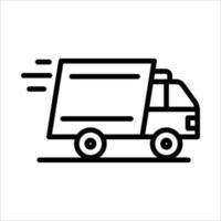 levering vrachtwagen lijn pictogram vector