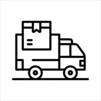 levering vrachtwagen lijn pictogram vector