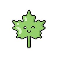 eco element voor pleisters, insignes, stickers, logo's. reeks van schattig grappig tekenfilm tekens pictogrammen in Aziatisch Japans kawaii stijl. vector ecologie doodles van esdoorn- blad, Canada symbool.