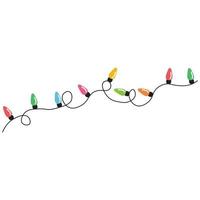 Kerstverlichting string geïsoleerd op een witte achtergrond vector