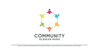 kleur vol gemeenschap mensen logo ontwerp illustratie voor saamhorigheid met creatief concept vector
