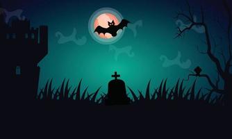 halloween gejaagd heks huis achtergrond illustratie vector